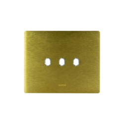 PLAQUE NEW STYLE 44 RECTANGULAIRE ALUMUNIUM COULEUR OR BROSSÉ 3 MODULES 3 COMMANDES|sfh|402f70aa0be7|