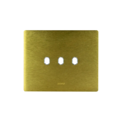 PLAQUE NEW STYLE 44 RECTANGULAIRE ALUMUNIUM COULEUR OR BROSSÉ 3 MODULES 3 COMMANDES|sfh|e7316daff869|