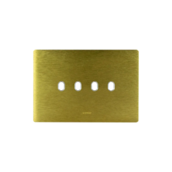 PLAQUE NEW STYLE 44 RECTANGULAIRE ALUMUNIUM COULEUR OR BROSSÉ 4 MODULES 4 COMMANDES|sfh|a85d24eab208|