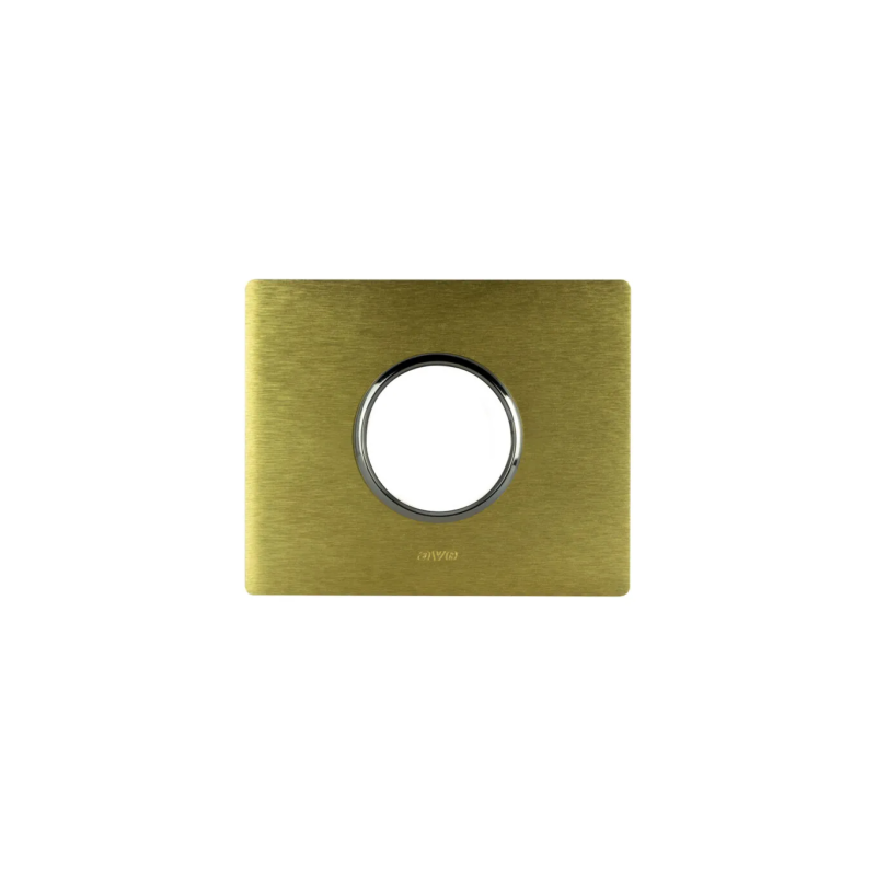 PLAQUE NEW STYLE 44 RECTANGULAIRE ALUMUNIUM COULEUR OR BROSSÉ 3 MODULES POUR 1 PRISE DE COURANT|sfh|40467903ac4d|