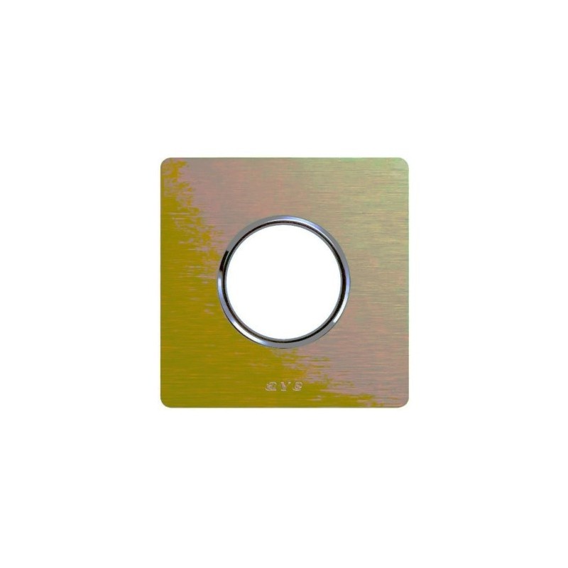 PLAQUE NEW STYLE 44 RECTANGULAIRE ALUMUNIUM NATUREL OR BROSSÉ 2 MODULES POUR 1 PRISE DE COURANT|sfh|01576a167ae2|