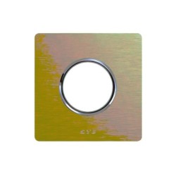 PLAQUE NEW STYLE 44 RECTANGULAIRE ALUMUNIUM NATUREL OR BROSSÉ 2 MODULES POUR 1 PRISE DE COURANT|sfh|d1a720704a47|
