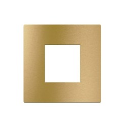 PLAQUE VERA 44 RECTANGULAIRE ALUMUNIUM COULEUR OR BROSSÉ 2 MODULES|sfh|0827e2d5e56a|