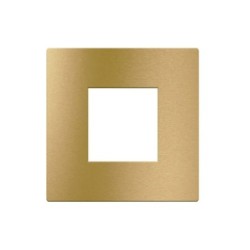 PLAQUE VERA 44 RECTANGULAIRE ALUMUNIUM COULEUR OR BROSSÉ 2 MODULES|sfh|cc12478cd095|