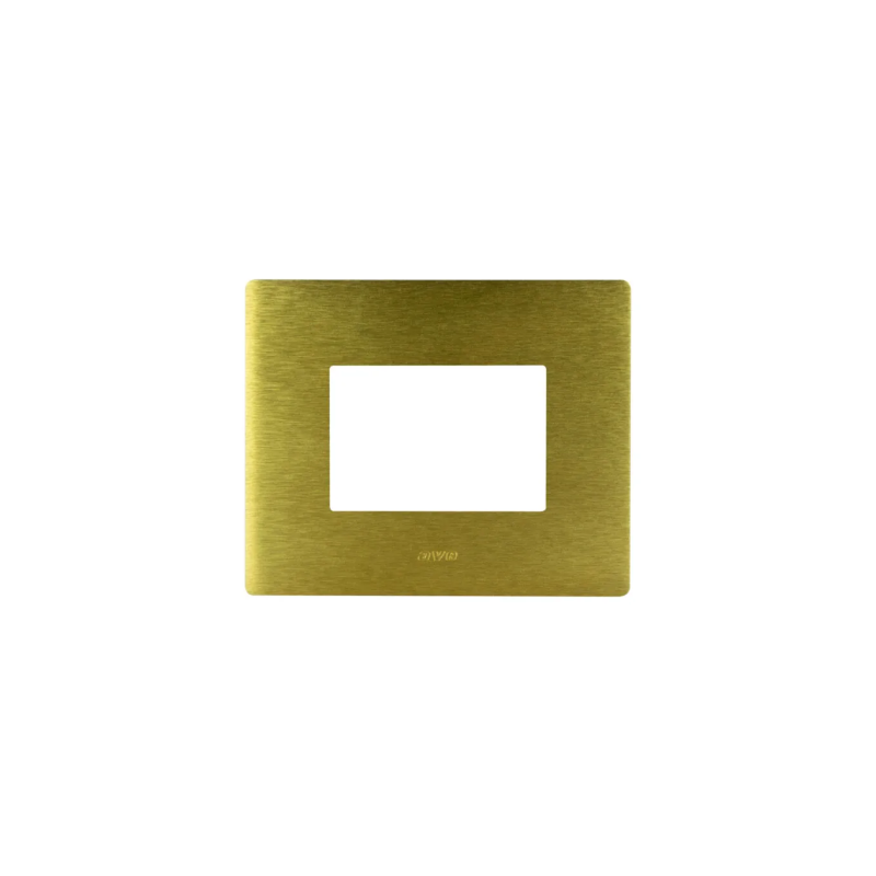 PLAQUE VERA 44 RECTANGULAIRE ALUMUNIUM COULEUR OR BROSSÉ 3 MODULES|sfh|a61950b30f08|