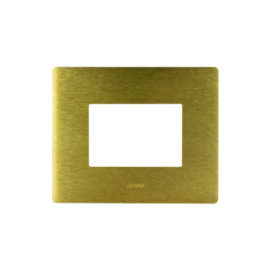 PLAQUE VERA 44 RECTANGULAIRE ALUMUNIUM COULEUR OR BROSSÉ 3 MODULES|sfh|e50046275828|