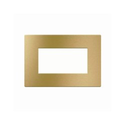 PLAQUE VERA 44 RECTANGULAIRE ALUMUNIUM COULEUR OR BROSSÉ 4 MODULES|sfh|3aed67cda60b|