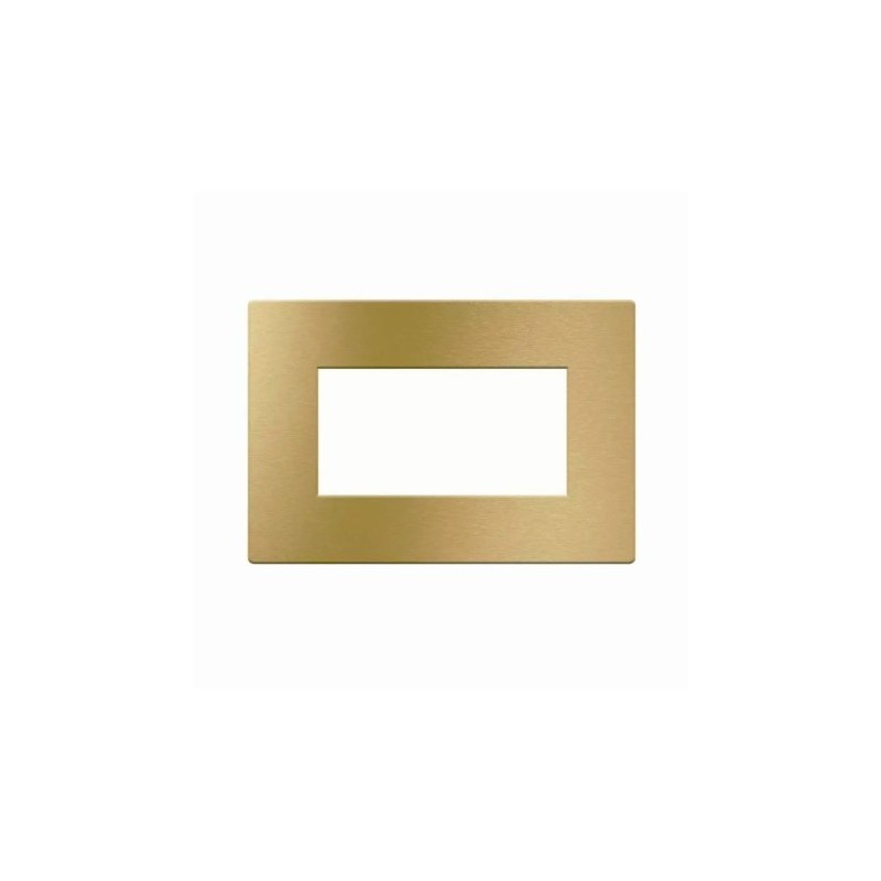 PLAQUE VERA 44 RECTANGULAIRE ALUMUNIUM COULEUR OR BROSSÉ 4 MODULES|sfh|3aed67cda60b|
