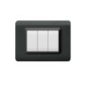 PLAQUE TECHNOPOLYMERE 44 RECTANGULAIRE GRIS FONCÉ METALLISÉ 3 MODULES|sfh|58fcff86746f|