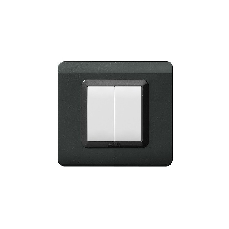 PLAQUE TECHNOPOLYMERE 44 CARRÉE GRIS FONCÉ METALLISÉ 2 MODULES|sfh|15ca1a28e53f|