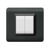 PLAQUE TECHNOPOLYMERE 44 CARRÉE GRIS FONCÉ METALLISÉ 2 MODULES|sfh|7f6df3f0348f|