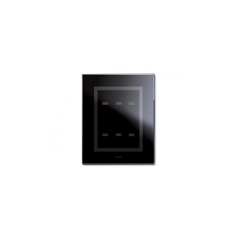 PLAQUE VERA 44 TOUCH RECTANGULAIRE NOIR ABSOLU 3+3 MODULES 6 COMMANDES|sfh|ed4bb7bf5939|