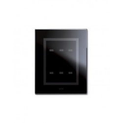 PLAQUE VERA 44 TOUCH RECTANGULAIRE NOIR ABSOLU 3+3 MODULES 6 COMMANDES|sfh|122c4c67778c|