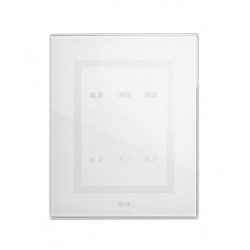 PLAQUE VERA 44 TOUCH RECTANGULAIRE BLANC 3+3 MODULES 6 COMMANDES|sfh|64827f17df25|