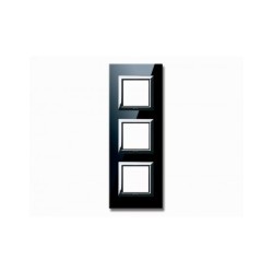 PLAQUE VERA 44 CARREE EN VERRE NOIR ABSOLU 2+2+2 MODULES|sfh|3150addb27f6|