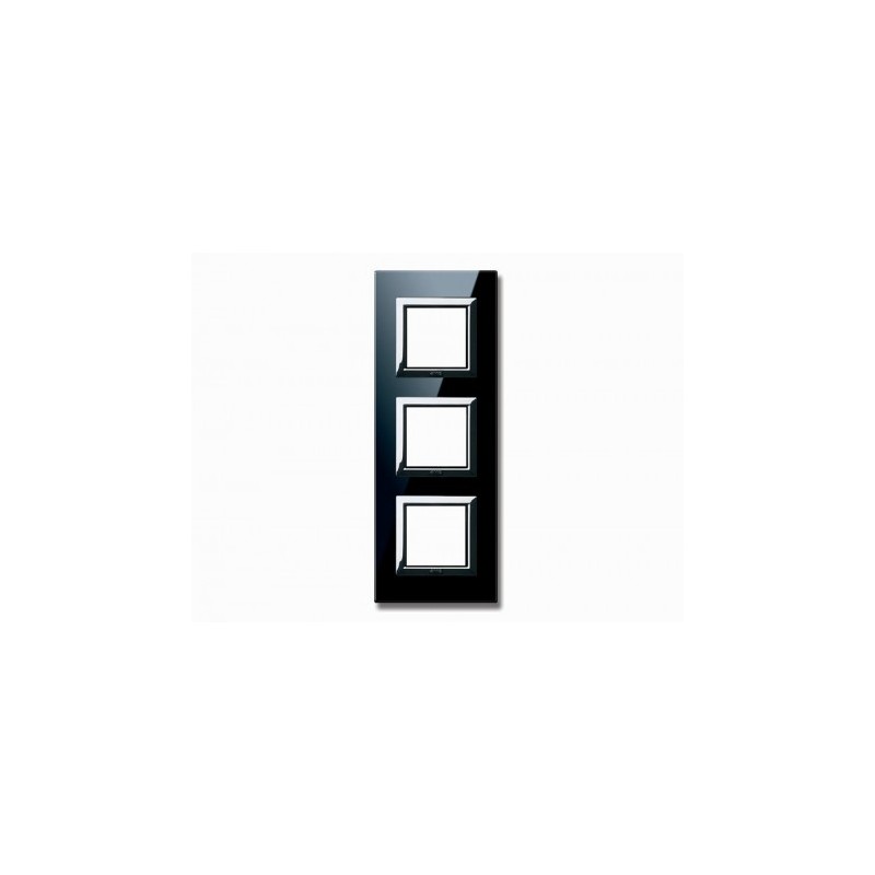 PLAQUE VERA 44 CARREE EN VERRE NOIR ABSOLU 2+2+2 MODULES|sfh|3150addb27f6|