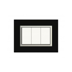 PLAQUES NOVA 45 RECTANGULAIRE NOIR AVEC CADRE CHROME 3 MODULES|sfh|194392b312e2|