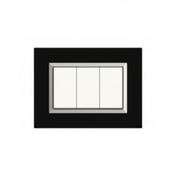 PLAQUES NOVA 45 RECTANGULAIRE NOIR AVEC CADRE CHROME 3 MODULES|sfh|20542431dcaf|