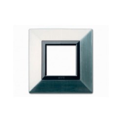 PLAQUE ZAMA 44 CARRÉE NICKEL BROSSÉ 2 MODULES|sfh|2631cd9c8ec9|