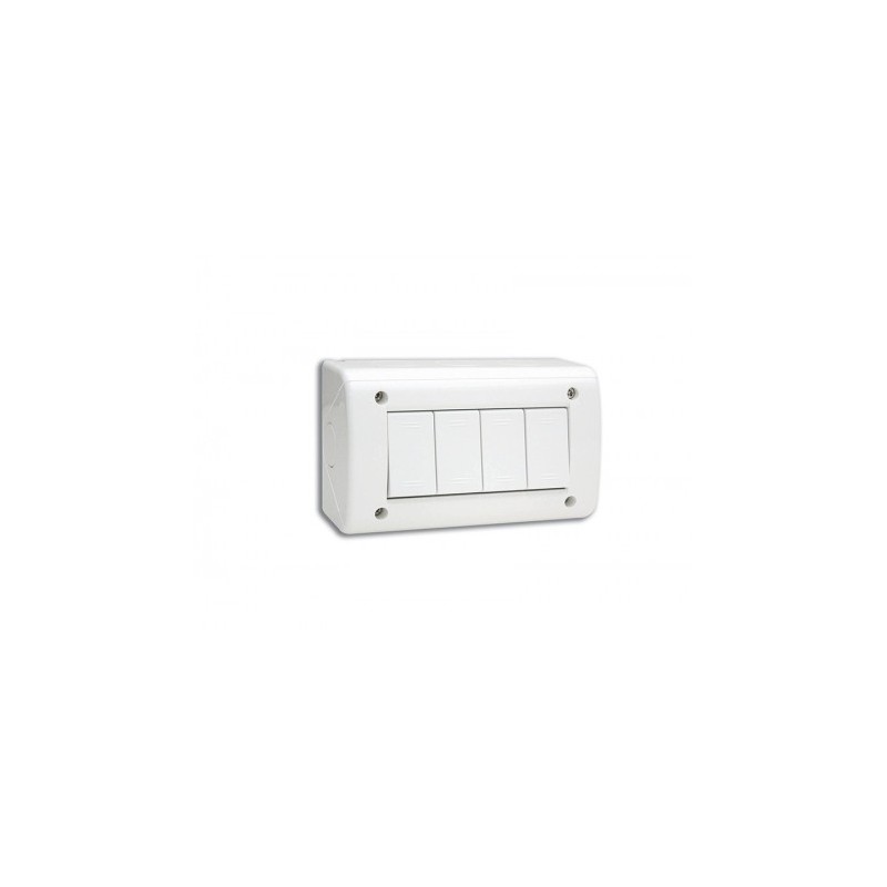 BOITE APPARENTE 4 MODULES ALIGNES S45 BLANC|sfh|77493453476b|