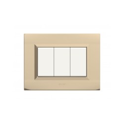 PLAQUES NOVA 45 RECTANGULAIRE CHAMPAGNE 3 MODULES|sfh|118bec8101ae|