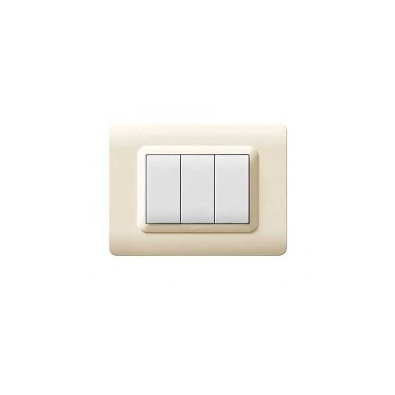 PLAQUE TECHNOPOLYMERE 44 RECTANGULAIRE SABLE 3 MODULES|sfh|40c1fef2c1ae|