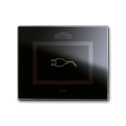 PLAQUE VERA 44 TOUCH RECTANGULAIRE NOIR ABSOLU POUR PRISE COULISSANTE|sfh|10a26abb21a6|