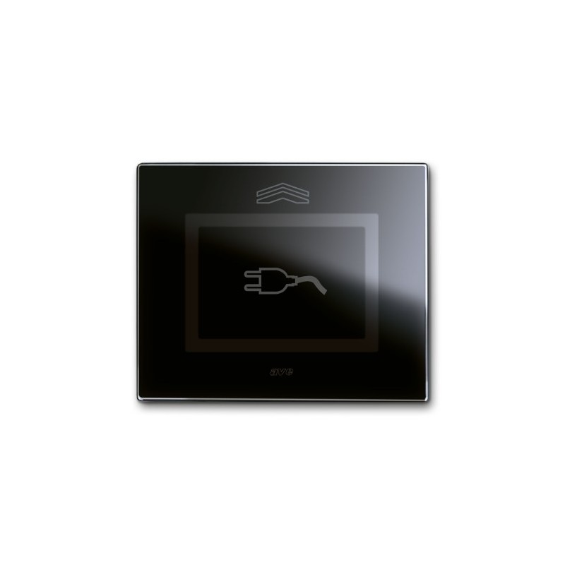 PLAQUE VERA 44 TOUCH RECTANGULAIRE NOIR ABSOLU POUR PRISE COULISSANTE|sfh|10a26abb21a6|