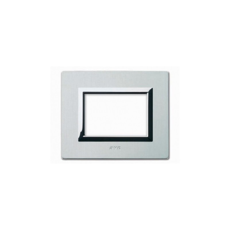 PLAQUE VERA 44 RECTANGULAIRE ALUMINIUM NATUREL BROSSÉ 3 MODULES|sfh|12a351c2c9a9|