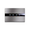 PLAQUE TOUCH 44 RECTANGULAIRE ALUMUNIUM NATUREL BROSSÉ 4 MODULES|sfh|3d6e354db608|