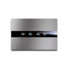 PLAQUE TOUCH 44 RECTANGULAIRE ALUMUNIUM NATUREL BROSSÉ 4 MODULES|sfh|785510dba529|