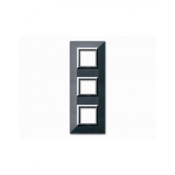 PLAQUE ZAMA 44 CARRÉE GRIS FONCE METALLISÉ 2+2+2 MODULES|sfh|84fd253fff88|