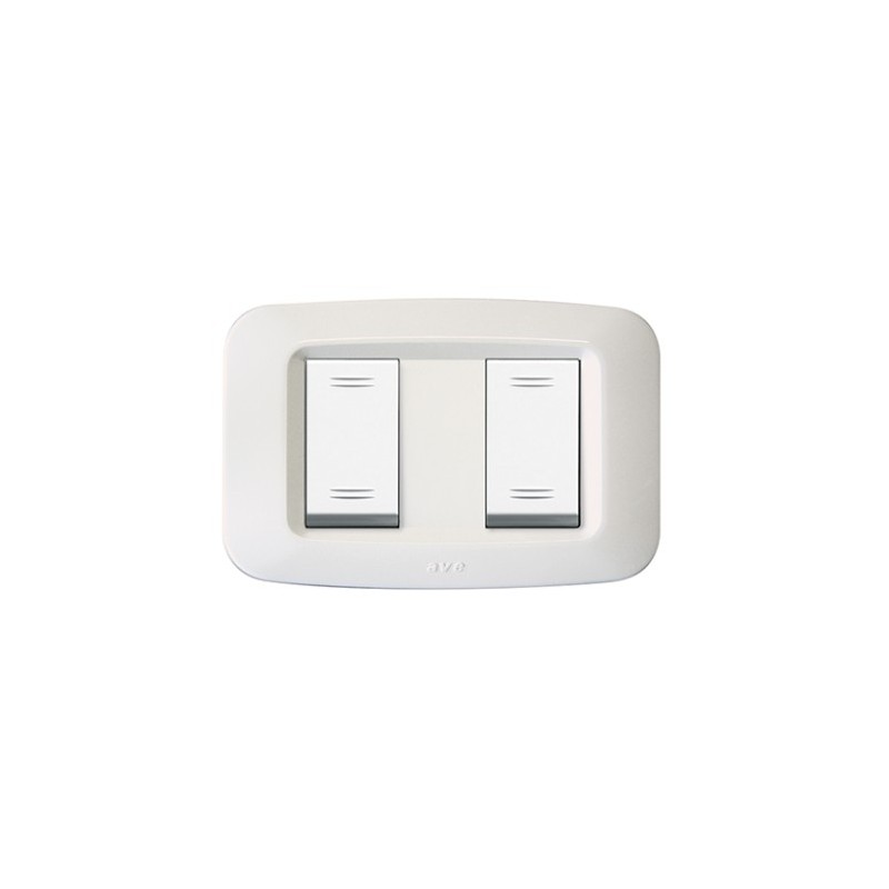 PLAQUE YES 45 RECTANGULAIRE BLANC 1+1 MODULES|sfh|231b584050de|