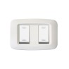 PLAQUE YES 45 RECTANGULAIRE BLANC 1+1 MODULES|sfh|231b584050de|