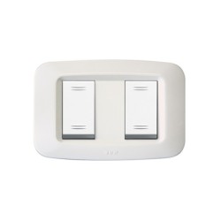 PLAQUE YES 45 RECTANGULAIRE BLANC 1+1 MODULES|sfh|06e4e3fdaf3e|