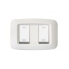 PLAQUE YES 45 RECTANGULAIRE BLANC 1+1 MODULES|sfh|98105a3fb3dd|