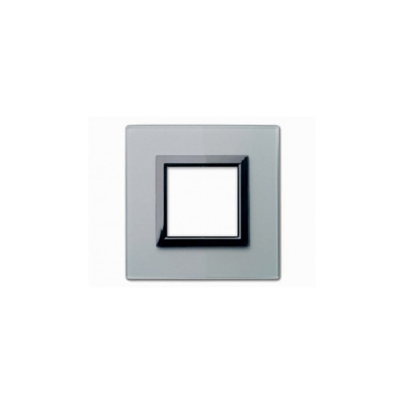 PLAQUE VERA 44 CARREE EN VERRE GRIS OPAQUE 2 MODULES|sfh|882b302e8cb5|