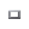 PLAQUE TECHNOPOLYMERE 44 RECTANGULAIRE ARGENT OPAQUE 3 MODULES|sfh|34be8fcd8b5d|