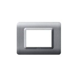 PLAQUE TECHNOPOLYMERE 44 RECTANGULAIRE ARGENT OPAQUE 3 MODULES|sfh|2d051bd73deb|