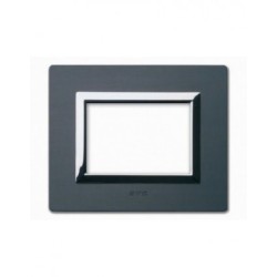 PLAQUE VERA 44 RECTANGULAIRE ALUMINIUM ANTHRACITE BROSSÉ 3 MODULES|sfh|dfa8417c8abb|