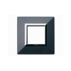 PLAQUE ZAMA 44 CARRÉE GRIS FONCE METALLISÉ 2 MODULES|sfh|b982304ab178|